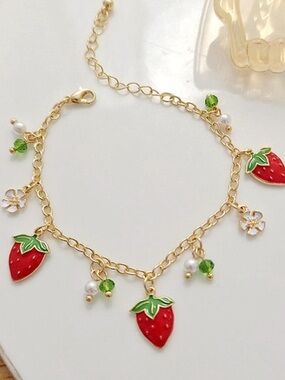 strawberry charm bracelet